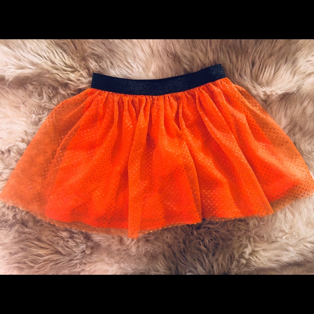 Orange and black tulle skirt 4t sparkle Fall skirt